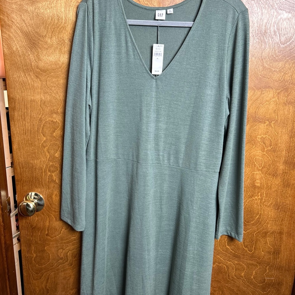 Gap Olive Long Sleeve Dress